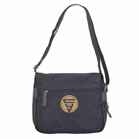 Ççs 31326 Kanvas Postacı Askılı Omuz Çantası Siyah