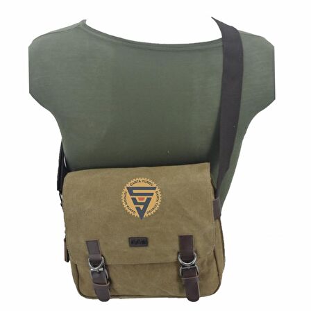 Ççs 31326 Kanvas Postacı Askılı Omuz Çantası Kahve