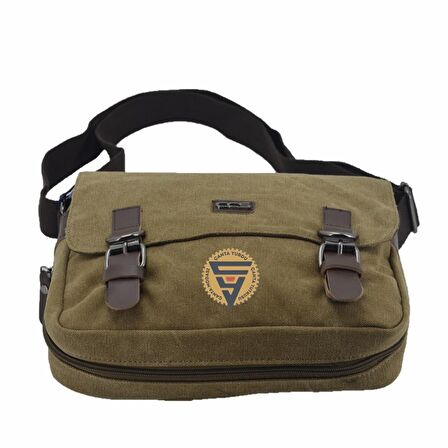 Ççs 31326 Kanvas Postacı Askılı Omuz Çantası Kahve