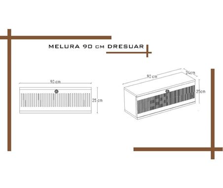 MELURA DRESUAR 90 CM %100 MDF KAPAKLI DUVARA MONTE