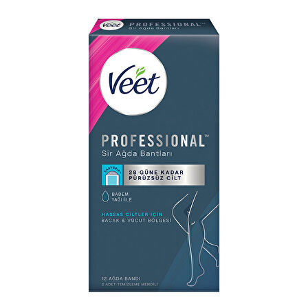 Veet Professional Ağda Bantları 12 li Hassas ve Normal 2 li Paket