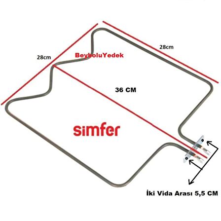 Simfer Fırın M Tipi Rezistans , Simfer Rezistans 1200 Watt