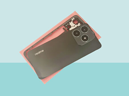 Tkgz - Oppo Realme C61  KASA FULL Arka Kapak Batarya Kapağı - SİYAH