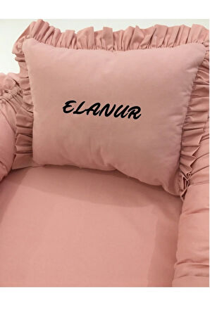 Nest Pudra Renk Fırfırlı Özel Isimli Jaju-babynest