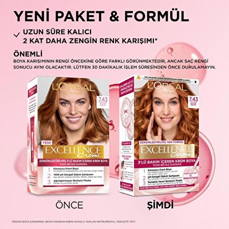 L’Oréal Paris Excellence Creme 7.43 Sultan Bakırı Saç Boyası