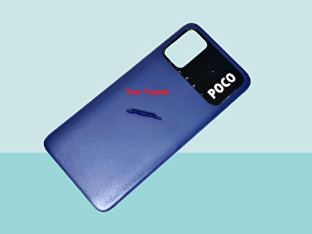 Tkgz - Xiaomi POCO M3 FULL KASA Arka Kapak Batarya Kapağı - MAVİ