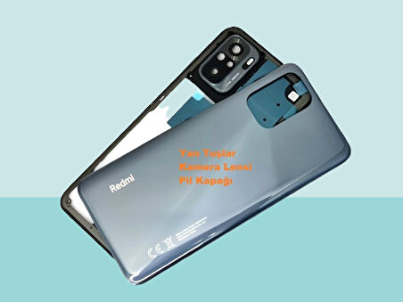 Tkgz - Xiaomi Redmi NOTE 10S (4G) FULL KASA Arka Kapak Batarya Kapağı - SİYAH