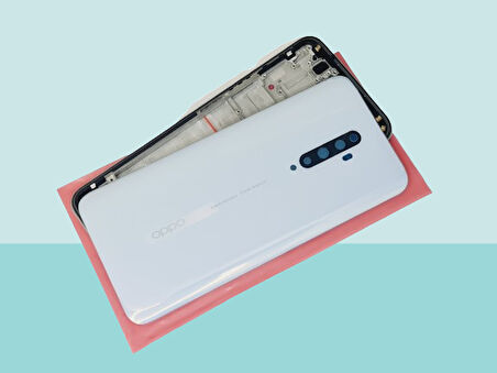 Tkgz - Oppo RENO 2Z FULL KASA Arka Kapak Batarya Kapağı - BEYAZ