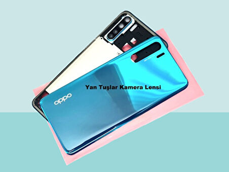 Tkgz - Oppo A91 ORJ FULL KASA Arka Kapak Batarya Kapağı - MAVİ