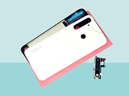 Tkgz - Oppo Realme 6İ FULL KASA Arka Kapak Batarya Kapağı - BEYAZ