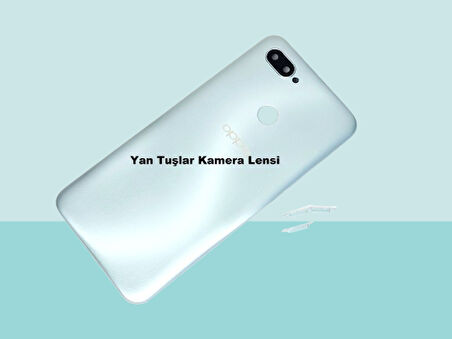 Tkgz - Oppo A12 FULL KASA Arka Kapak Batarya Kapağı - GRİ