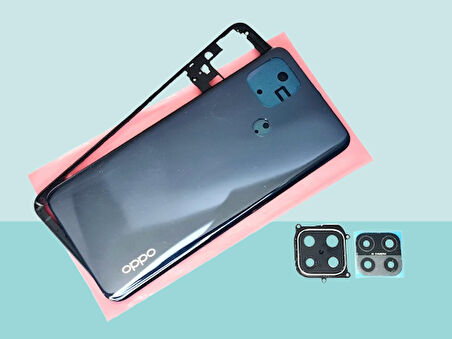 Tkgz - Oppo A15 A15S FULL KASA Arka Kapak Batarya Kapağı - SİYAH