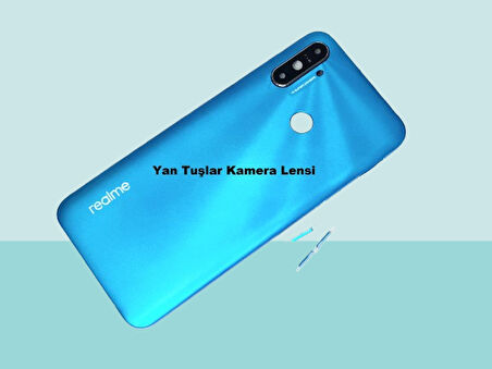 Tkgz - Oppo Realme C3 FULL KASA Arka Kapak Batarya Kapağı - MAVİ