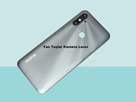 Tkgz - Oppo Realme C3 FULL KASA Arka Kapak Batarya Kapağı - FÜME