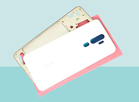 Tkgz - Oppo A9 2020 FULL KASA Arka Kapak Batarya Kapağı - BEYAZ