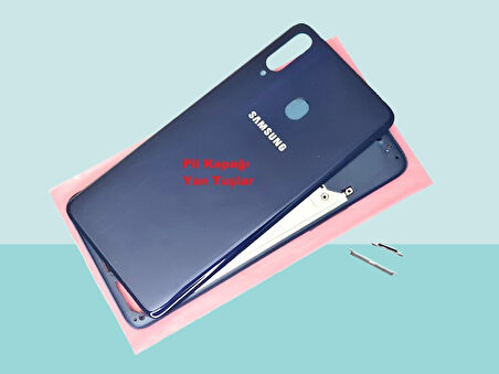 Tkgz - Samsung Galaxy A20S FULL KASA Arka Kapak Batarya Kapağı - MAVİ