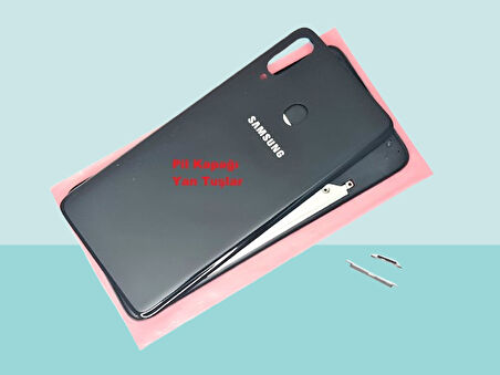 Tkgz - Samsung Galaxy A20S FULL KASA Arka Kapak Batarya Kapağı - SİYAH