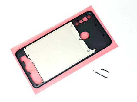 Tkgz - Samsung Galaxy A20S FULL KASA Arka Kapak Batarya Kapağı - SİYAH