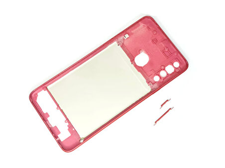 Tkgz - Samsung Galaxy A20S FULL KASA Arka Kapak Batarya Kapağı - KIRMIZI