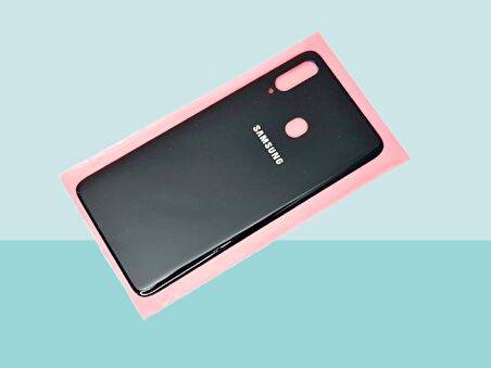 Tkgz - Samsung Galaxy A20S A207 Arka Kapak Batarya Kapağı - SİYAH