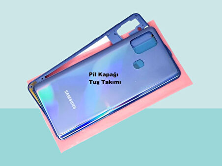 Tkgz - Samsung Galaxy A21S FULL KASA Arka Kapak Batarya Kapağı - MAVİ
