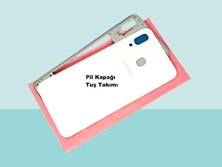 Tkgz - Samsung Galaxy A30 A 305 Full FULL KASA Arka Kapak Batarya Kapağı - BEYAZ