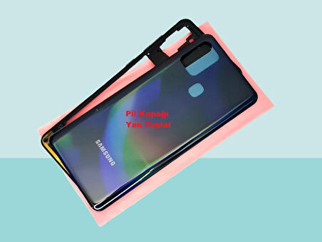 Tkgz - Samsung Galaxy A31 A315 FULL KASA Arka Kapak Batarya Kapağı - SİYAH