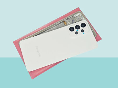 Tkgz - Samsung Galaxy A33 FULL KASA Arka Kapak Batarya Kapağı - BEYAZ