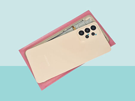 Tkgz - Samsung Galaxy A33 FULL KASA Arka Kapak Batarya Kapağı - PEMBE