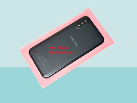 Tkgz - Samsung Galaxy A01 FULL KASA Arka Kapak Batarya Kapağı - SİYAH