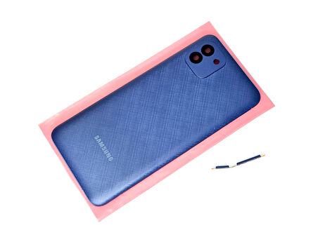 Tkgz - Samsung Galaxy A03 Sm A035 FULL KASA Arka Kapak Batarya Kapağı - MAVİ