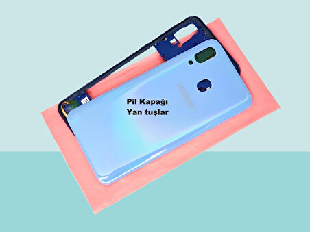 Tkgz - Samsung Galaxy A40 A 405 FULL KASA Arka Kapak Batarya Kapağı - MAVİ