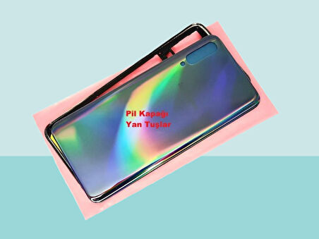 Tkgz - Samsung Galaxy A50 A505 FULL KASA Arka Kapak Batarya Kapağı - SİYAH
