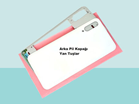 Tkgz - Samsung Galaxy A50S A507 FULL KASA Arka Kapak Batarya Kapağı - BEYAZ