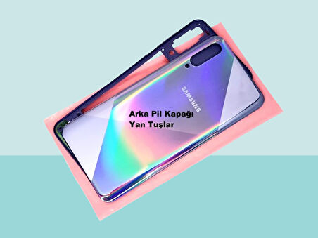 Tkgz - Samsung Galaxy A50S A507 FULL KASA Arka Kapak Batarya Kapağı - MAVİ