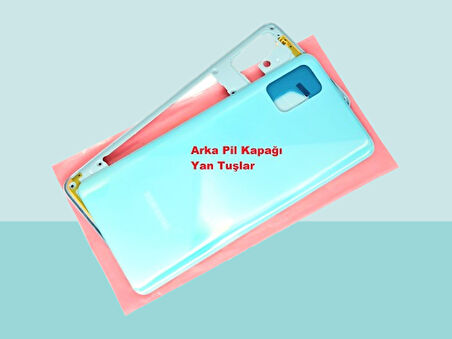Tkgz - Samsung Galaxy A51 A515 FULL KASA Arka Kapak Batarya Kapağı - MAVİ