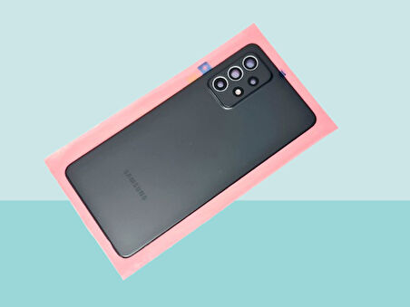 Tkgz - Samsung Galaxy A52 A525 Arka Kapak Batarya Kapağı - SİYAH - FULL LENSLİ