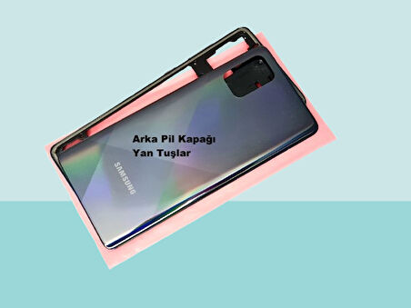Tkgz - Samsung Galaxy A71 A715 FULL KASA Arka Kapak Batarya Kapağı - SİYAH