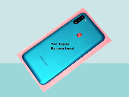 Tkgz - Samsung Galaxy M11 FULL KASA Arka Kapak Batarya Kapağı - MAVİ