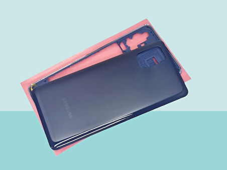 Tkgz - Samsung Galaxy M51 FULL KASA Arka Kapak Batarya Kapağı - MAVİ