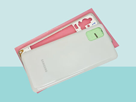 Tkgz - Samsung Galaxy M51 FULL KASA Arka Kapak Batarya Kapağı - BEYAZ