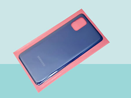 Tkgz - Samsung Galaxy M51 Arka Kapak Batarya Kapağı - MAVİ