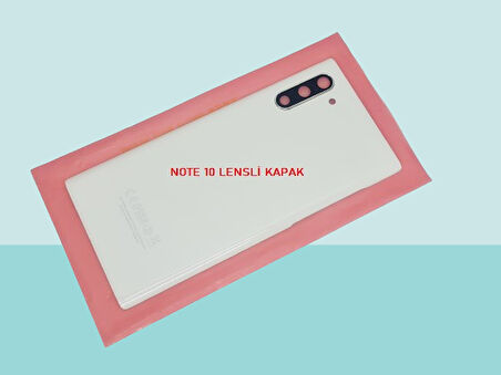 Tkgz - Samsung Galaxy NOTE 10 Arka Kapak Batarya Kapağı (Cam Full Lensli) -  BEYAZ