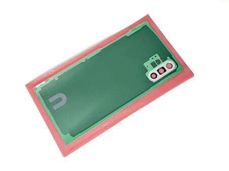 Tkgz - Samsung Galaxy NOTE 10 PLUS Arka Kapak Batarya Kapağı (Cam Full Lensli) - SİYAH