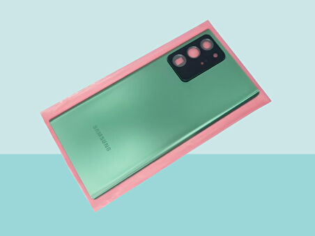 Tkgz - Samsung Galaxy NOTE 20 UTRA Arka Kapak Batarya Kapağı (Cam Full Lensli) - YEŞİL