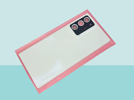 Tkgz - Samsung Galaxy NOTE 20 Arka Kapak Batarya Kapağı (Cam Full Lensli) - BEYAZ