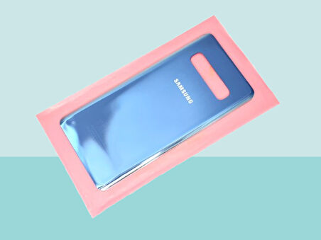 Tkgz - Samsung Galaxy S10 Arka Kapak Batarya Kapağı -  MAVİ