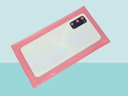 Tkgz - Samsung Galaxy S20 Arka Kapak Batarya Kapağı (Cam Full Lensli) - BEYAZ