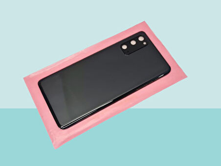 Tkgz - Samsung Galaxy S20 Arka Kapak Batarya Kapağı (Cam Full Lensli) - SİYAH