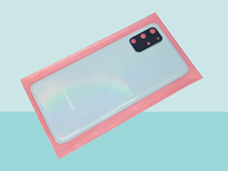 Tkgz - Samsung Galaxy S20 PLUS Arka Kapak Batarya Kapağı (Cam Full Lensli) - MAVİ